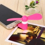 Wholesale Micro USB Android V8V9 Portable Cell Phone Mini Electric Cooling Fan (Pink)